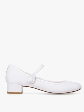 Repetto White Rose Mary Janes